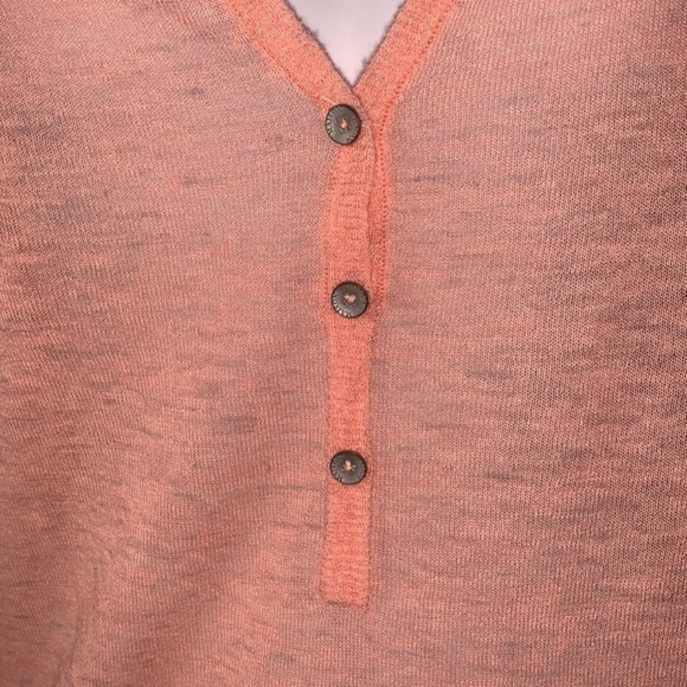 Scotch & Soda Peach‎ 3/4" Sleeve Light Weight V-Neck Sweater Size 1 - Picture 5 of 11